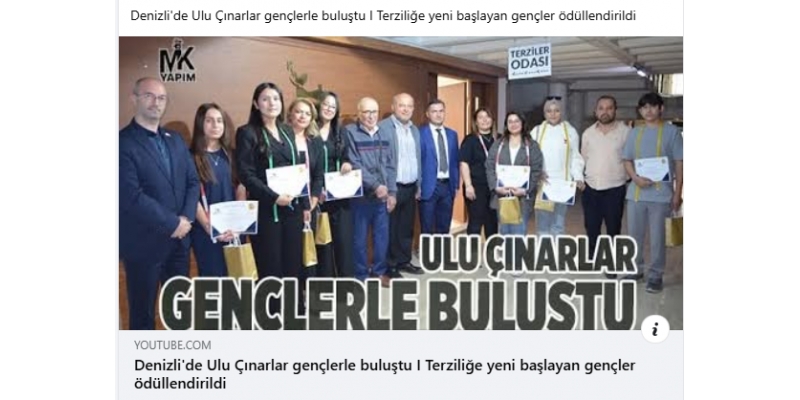 Denizli'de Ulu Çınarlar gençlerle buluştu I Terziliğe yeni başlayan gençler ödüllendirildi